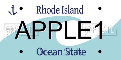 APPLE1 Rhode Island License Plate