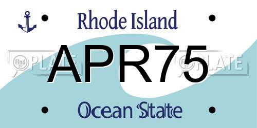 APR75 Rhode Island License Plate