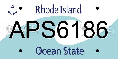 APS6186 Rhode Island License Plate