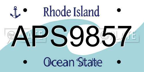 APS9857 Rhode Island License Plate