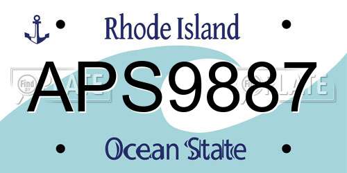 APS9887 Rhode Island License Plate