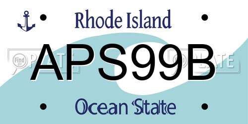 APS99B Rhode Island License Plate
