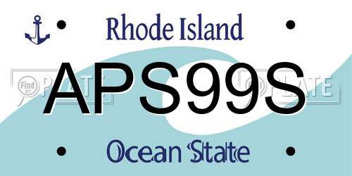 APS99S Rhode Island License Plate