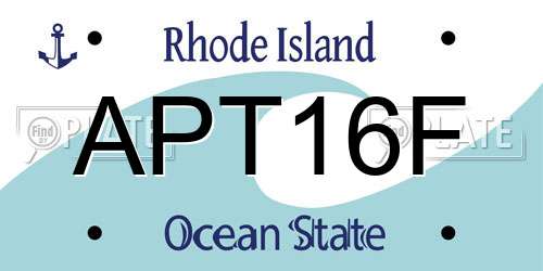 APT16F Rhode Island License Plate