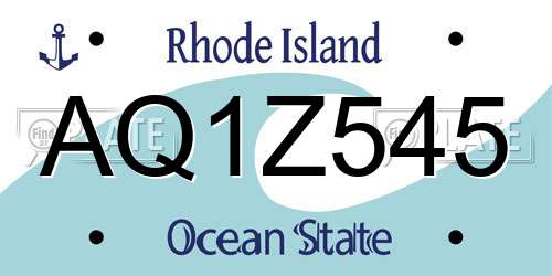 AQ1Z545 Rhode Island License Plate