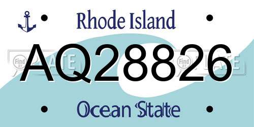 AQ28826 Rhode Island License Plate