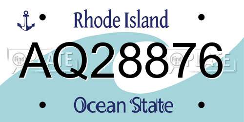 AQ28876 Rhode Island License Plate