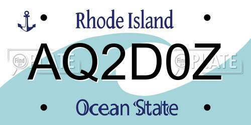 AQ2D0Z Rhode Island License Plate