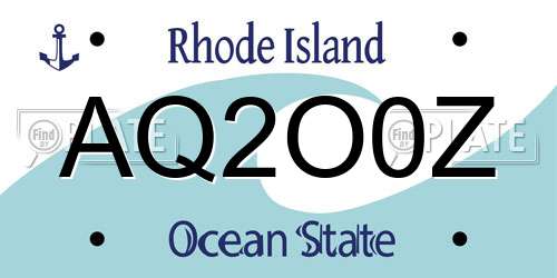 AQ2O0Z Rhode Island License Plate