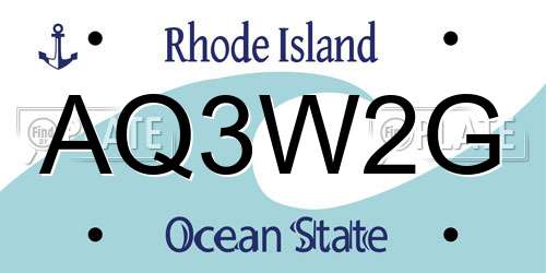 AQ3W2G Rhode Island License Plate