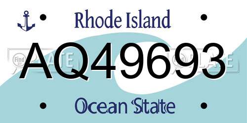 AQ49693 Rhode Island License Plate