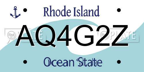 AQ4G2Z Rhode Island License Plate