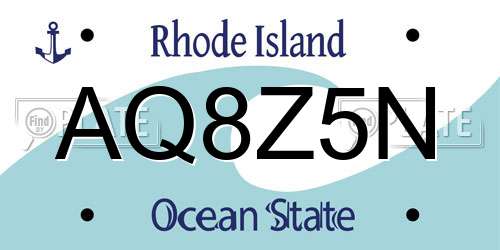 AQ8Z5N Rhode Island License Plate