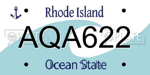 AQA622 Rhode Island License Plate