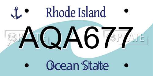 AQA677 Rhode Island License Plate