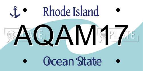 AQAM17 Rhode Island License Plate