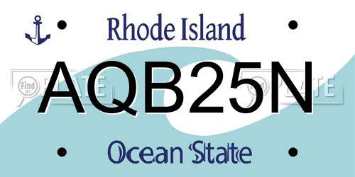 AQB25N Rhode Island License Plate