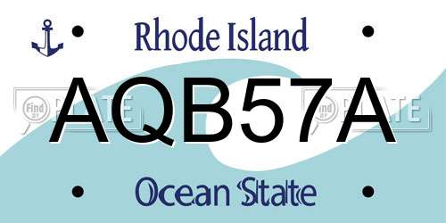 AQB57A Rhode Island License Plate
