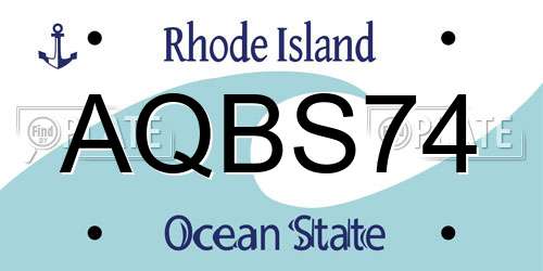 AQBS74 Rhode Island License Plate