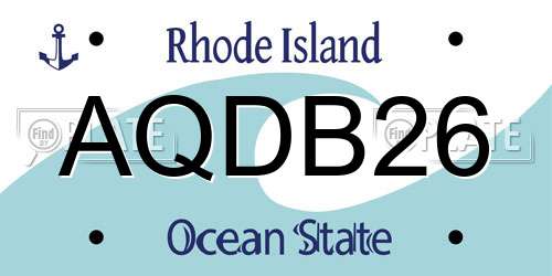 AQDB26 Rhode Island License Plate