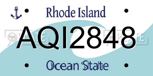 AQI2848 Rhode Island License Plate