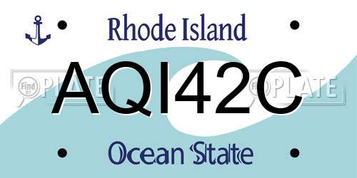 AQI42C Rhode Island License Plate