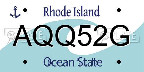 AQQ52G Rhode Island License Plate