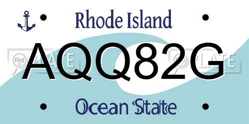 AQQ82G Rhode Island License Plate