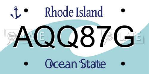 AQQ87G Rhode Island License Plate