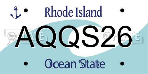 AQQS26 Rhode Island License Plate