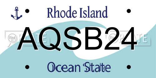 AQSB24 Rhode Island License Plate