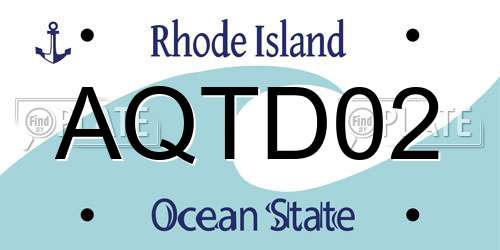 AQTD02 Rhode Island License Plate