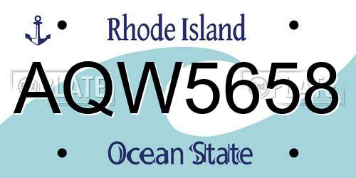 AQW5658 Rhode Island License Plate