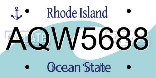 AQW5688 Rhode Island License Plate