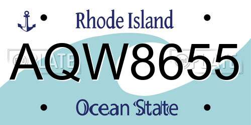AQW8655 Rhode Island License Plate