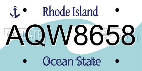 AQW8658 Rhode Island License Plate