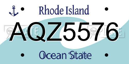 AQZ5576 Rhode Island License Plate