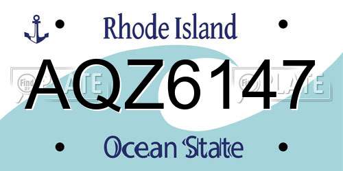 AQZ6147 Rhode Island License Plate
