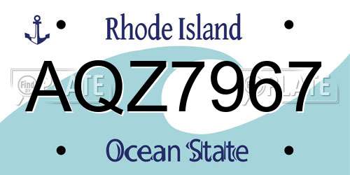 AQZ7967 Rhode Island License Plate