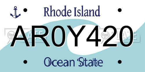 AR0Y420 Rhode Island License Plate