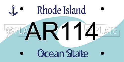 AR114 Rhode Island License Plate