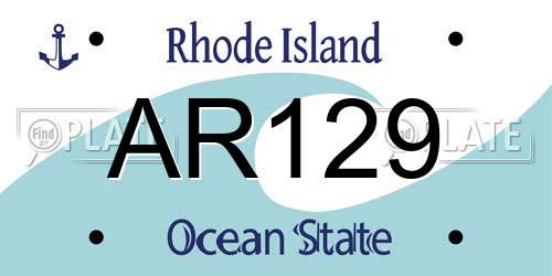 AR129 Rhode Island License Plate