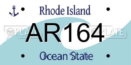 AR164 Rhode Island License Plate
