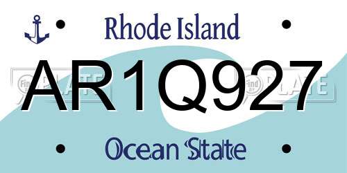 AR1Q927 Rhode Island License Plate