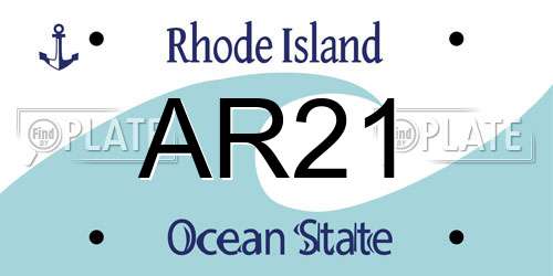 AR21 Rhode Island License Plate