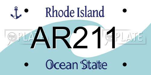 AR211 Rhode Island License Plate