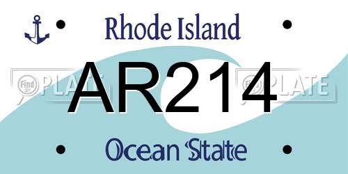AR214 Rhode Island License Plate