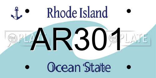 AR301 Rhode Island License Plate