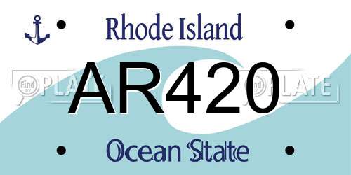 AR420 Rhode Island License Plate
