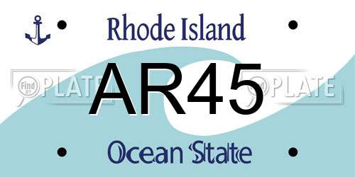 AR45 Rhode Island License Plate